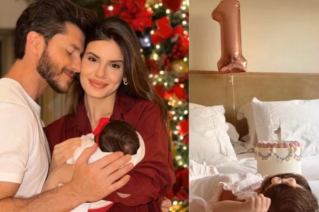 Camila Queiroz e Klebber Toledo celebram o primeiro mês da filha: 'Estamos apaixonados!'