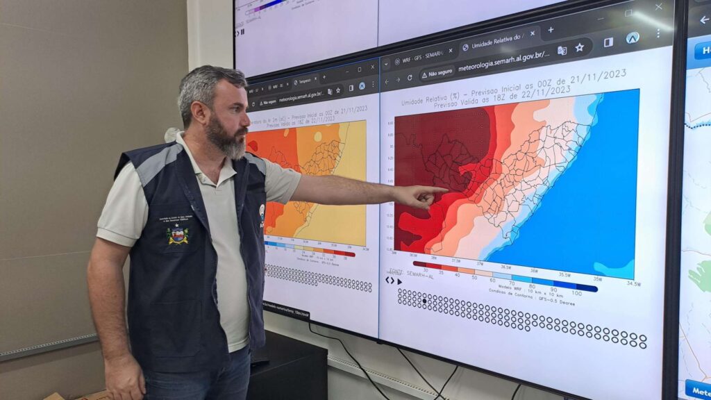 Alagoas: Semarh emite Alerta Meteorológico para Chuvas e Ventos Intensos