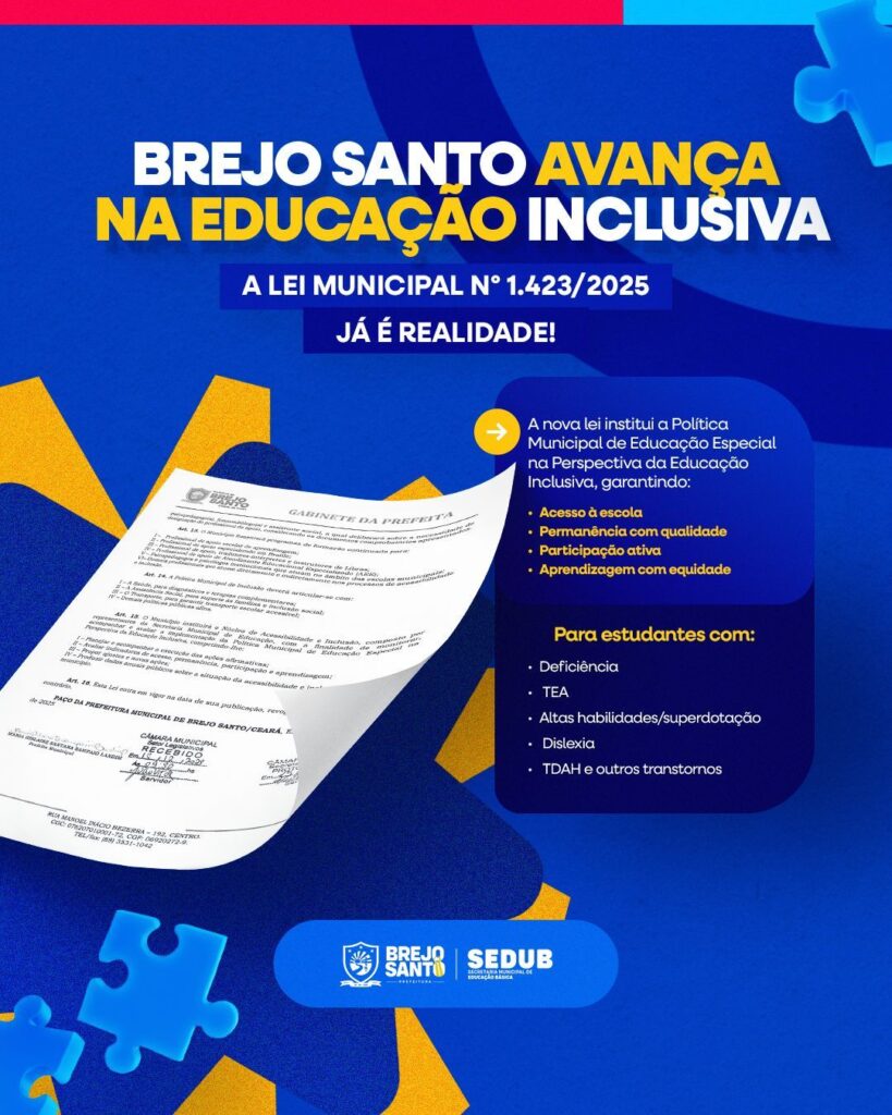 Brejo Santo Avança em Educação Inclusiva com Nova Política Municipal Brejo Santo Avança em Educação Inclusiva com Nova Política Municipal